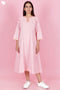 Cambric Cotton Dress In Striped Print